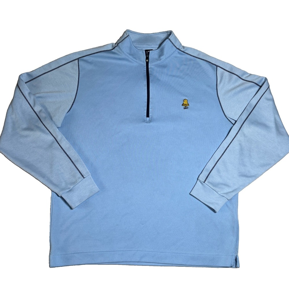 FootJoy FJ Mens Large Performance 1/4 Zip Duchess Golf Club 1897 Pullover Blue